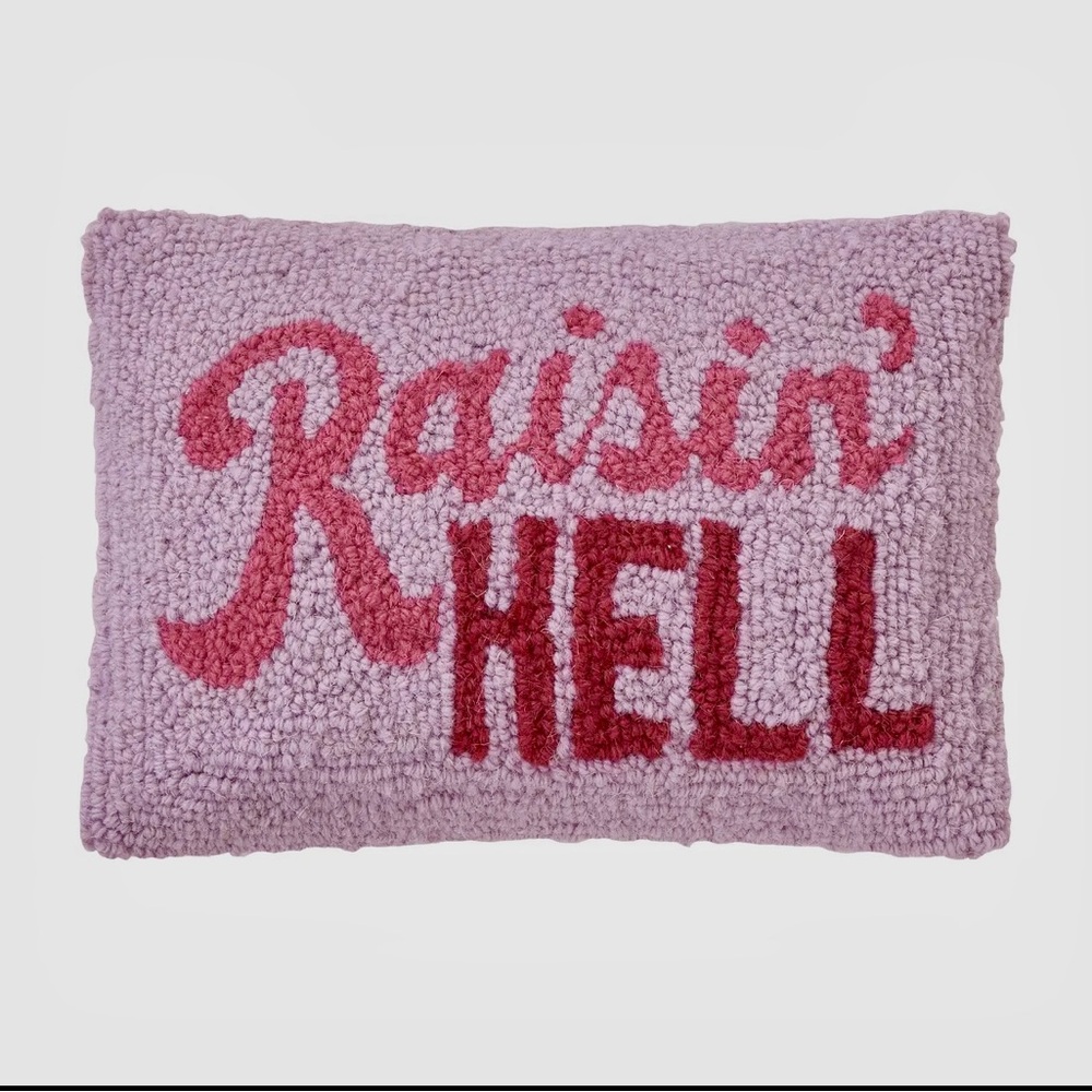 Raisin’ HELL Hook Throw Pillow